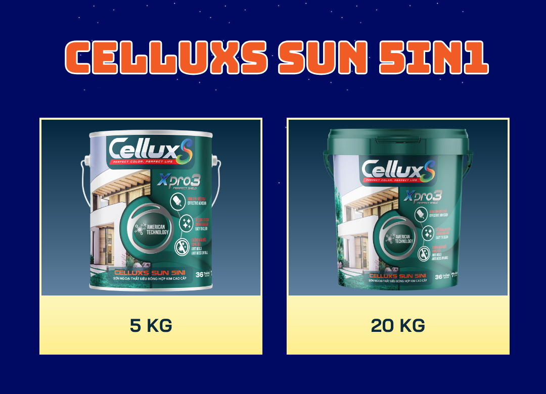 Sơn Ngoại Thất Siêu Bóng Ánh Hợp Kim 5IN1