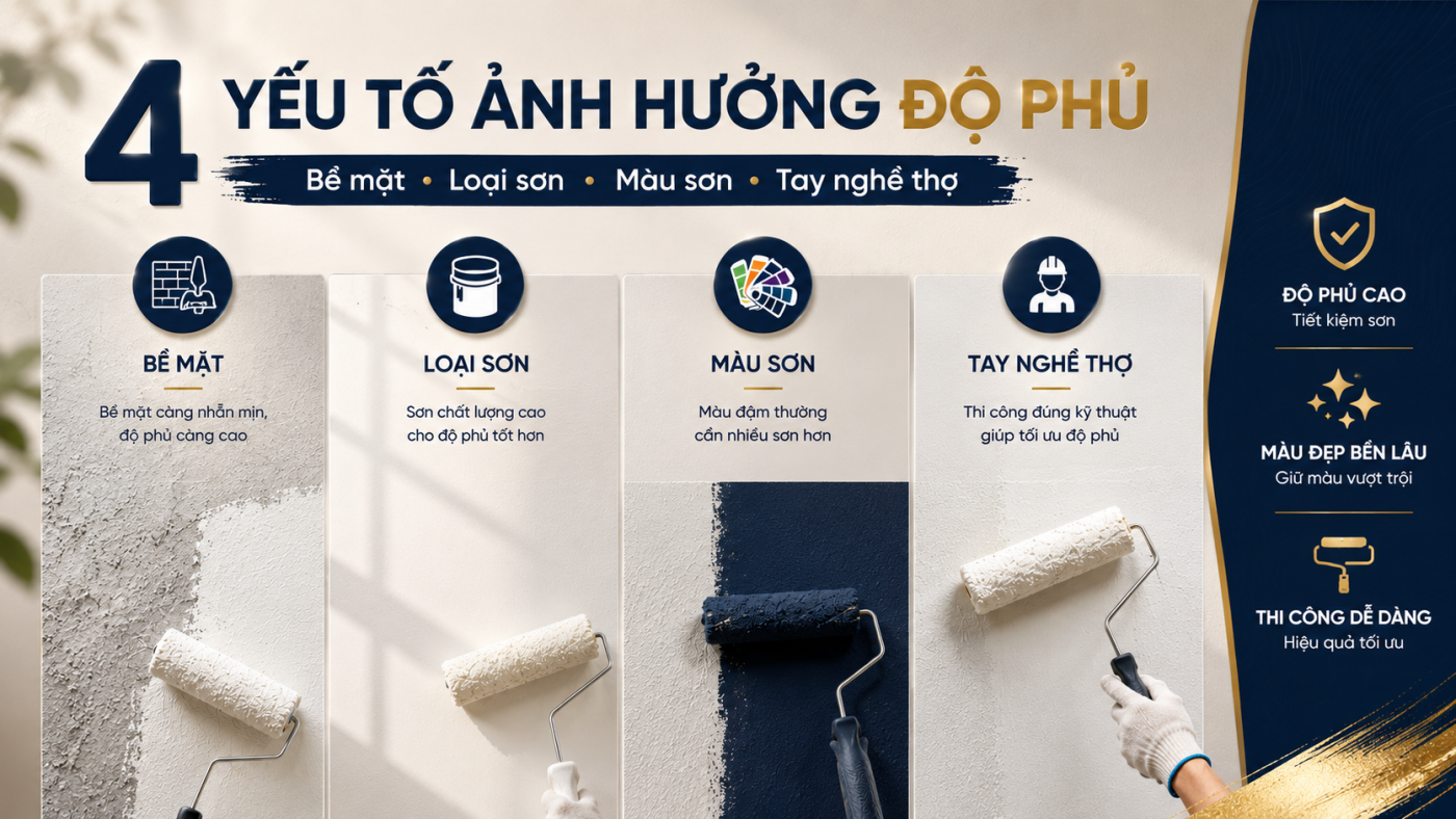 Những yếu tố nào ảnh hưởng đến độ phủ của sơn
