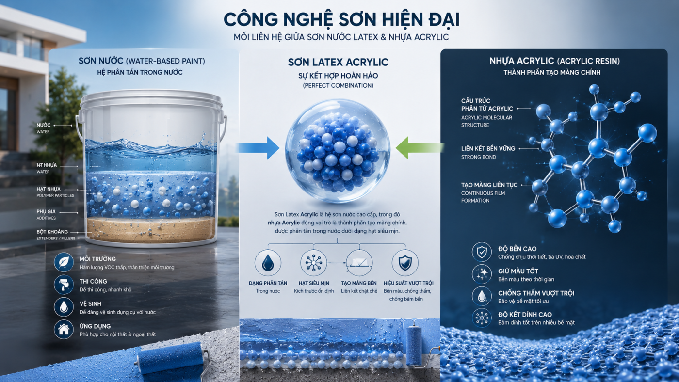 Sơn Latex Là Gì? Có Khác Sơn Acrylic Không?