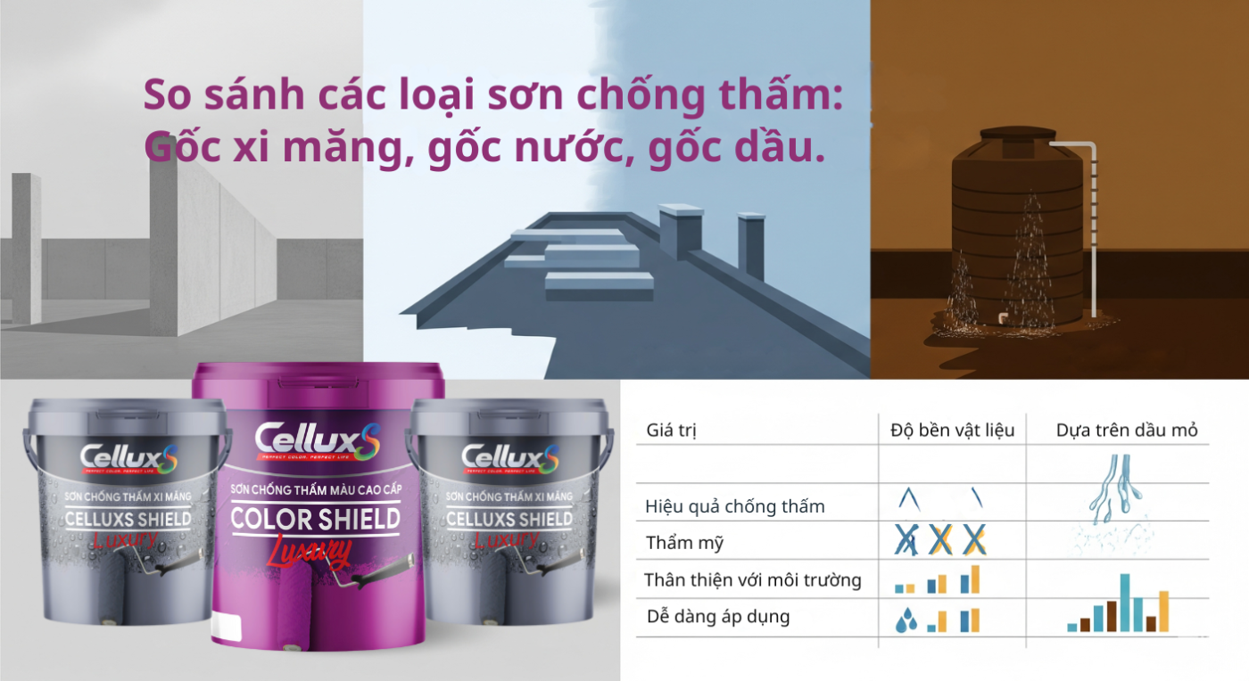 So sánh các loại sơn chống thấm